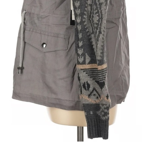 CoffeeShop Olive Green Utility Jacket with Knit Sleeves - Picture 8 of 16